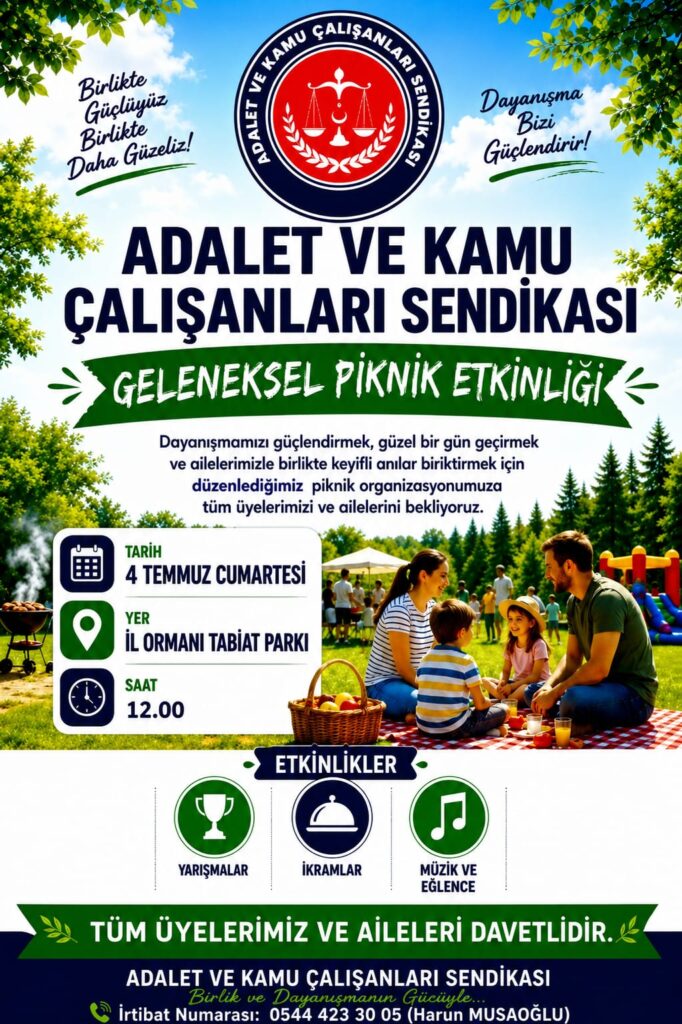 ADALET VE KAMU ÇALIŞANLARI SENDİKASI GELENEKSEL PİKNİK ETKİNLİĞİ